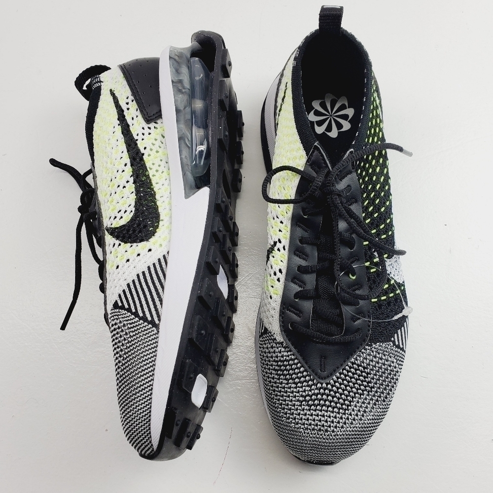 Nike Womens Air Max Flyknit Racer Black White Volt Shoes Black Size‎ 7.5